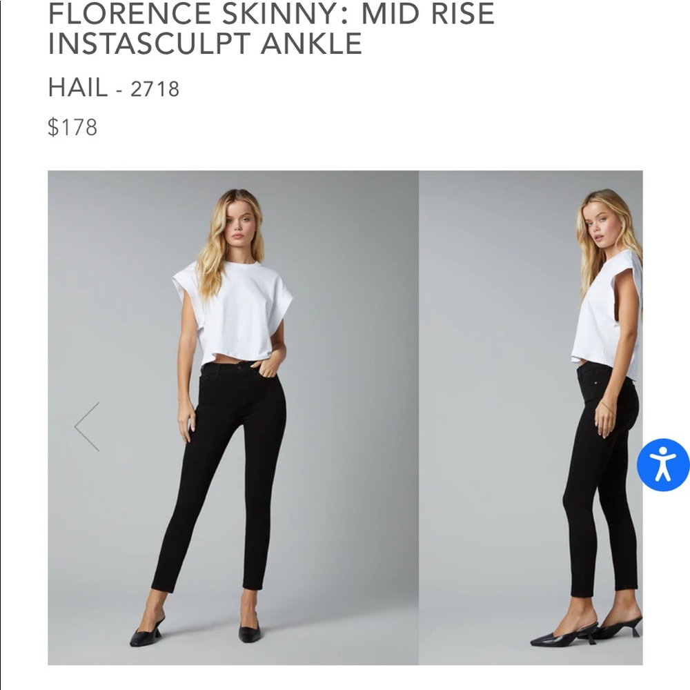DL1961 Florence black stripe high rise denim jeans size 24 or 23